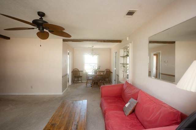 114 Bordeaux St, North Augusta, SC 29841 - carpeted living room with ceiling fan and baseboards