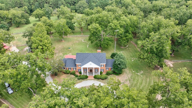 aerial view featuring a rural view