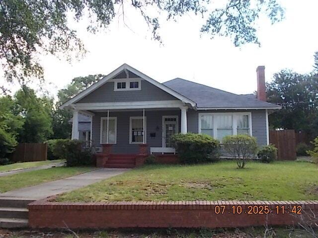 1420 Heath St, Augusta, GA 30904 - bungalow featuring a chimney and a porch