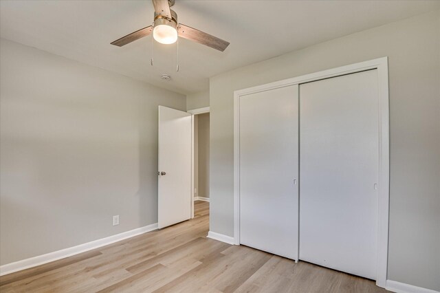 1116 Northwood Rd, Augusta, GA 30909 - unfurnished bedroom featuring light wood-type flooring, a closet, and a ceiling fan