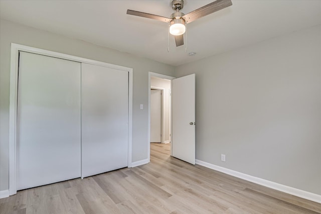 1116 Northwood Rd, Augusta, GA 30909 - unfurnished bedroom featuring light wood-style floors, a closet, and ceiling fan