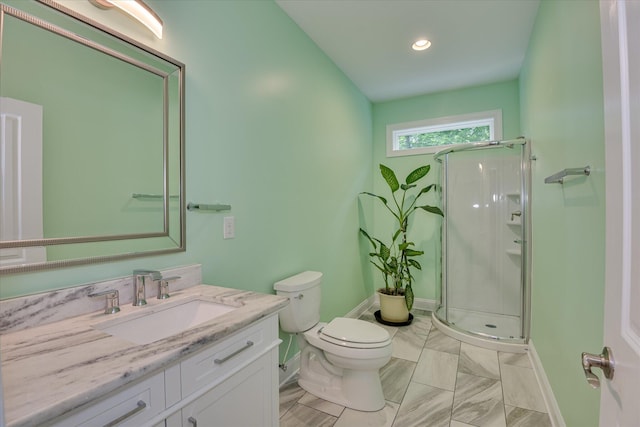 170 Grandview Dr, Mccormick, SC 29835 - full bath with baseboards, vanity, a stall shower, and toilet