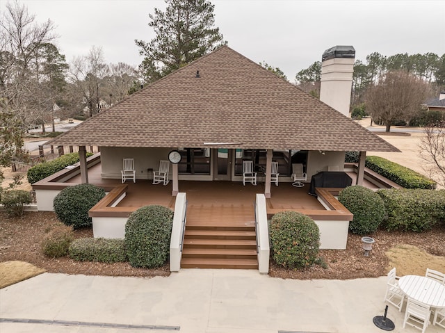 view of front of home with a patio area