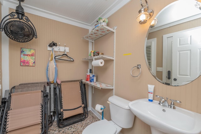 bathroom with toilet and a sink