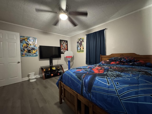 2402 Wheeless Rd, Augusta, GA 30906 - bedroom with wood finished floors, crown molding, and ceiling fan