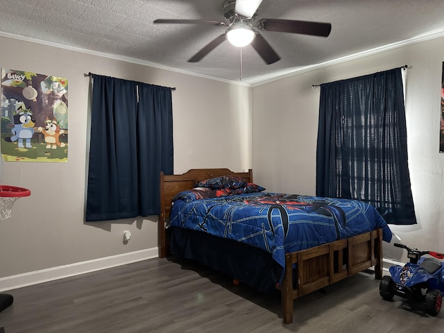 2402 Wheeless Rd, Augusta, GA 30906 - bedroom with wood finished floors, ornamental molding, and ceiling fan