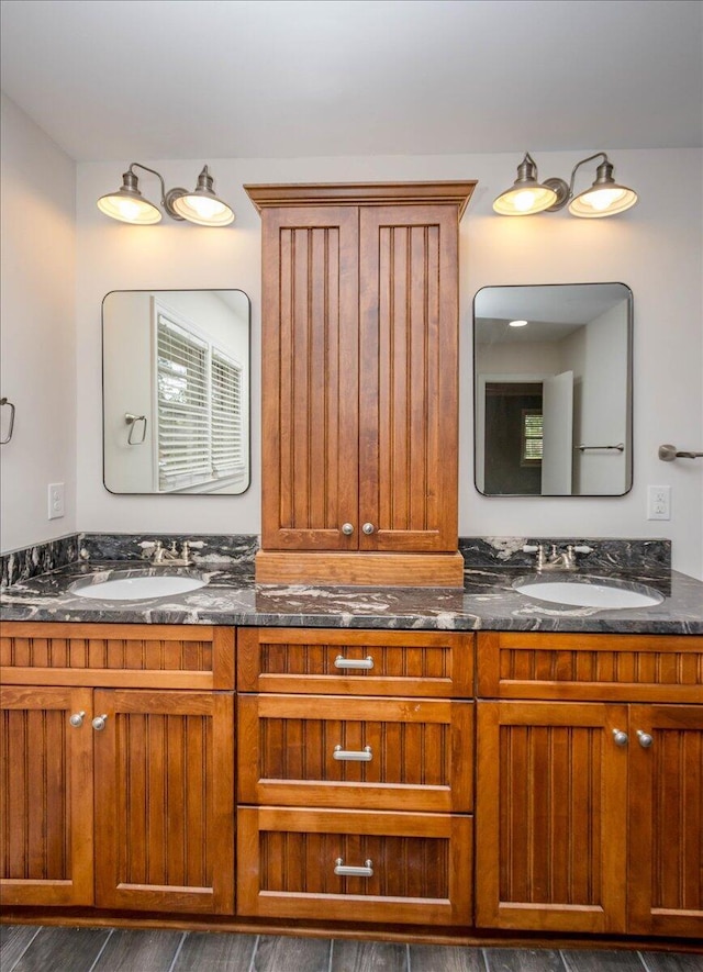 2924 Stratford Dr, Augusta, GA 30909 - bathroom with double vanity and wood finished floors