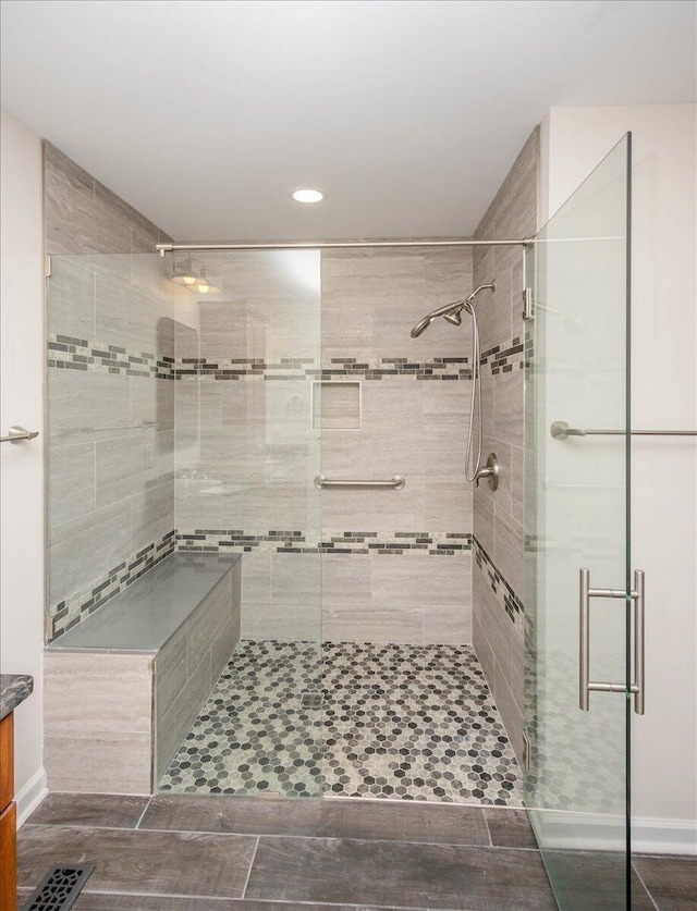 2924 Stratford Dr, Augusta, GA 30909 - bathroom with a stall shower, recessed lighting, and vanity
