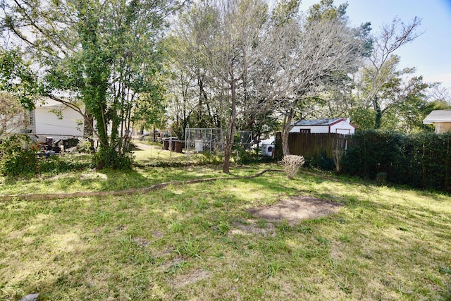 view of yard featuring fence