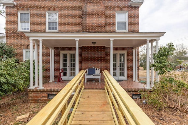 exterior space with french doors
