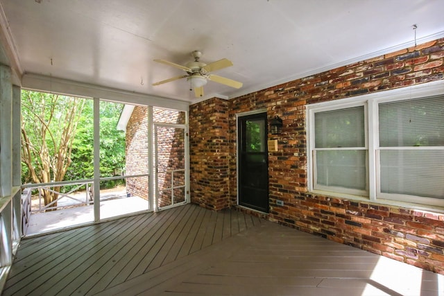 4552 Bettys Branch Way, Evans, GA 30809 - unfurnished sunroom with a ceiling fan