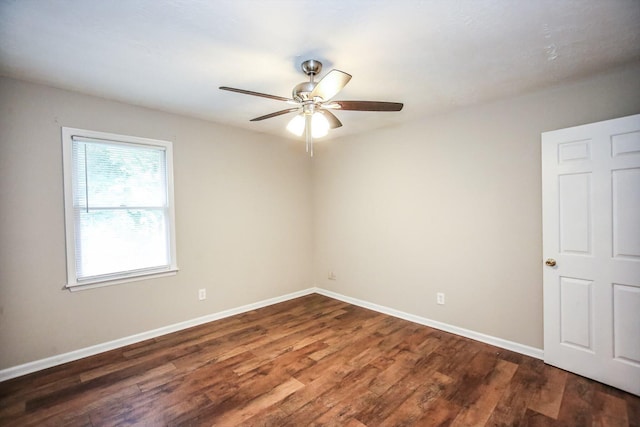 4552 Bettys Branch Way, Evans, GA 30809 - spare room featuring baseboards, ceiling fan, and wood finished floors