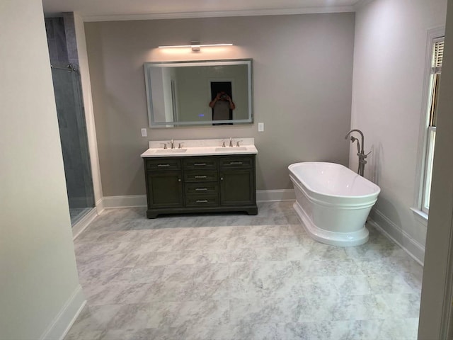 4552 Bettys Branch Way, Evans, GA 30809 - bathroom featuring baseboards, a freestanding tub, and visible vents