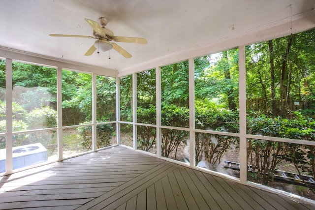 4552 Bettys Branch Way, Evans, GA 30809 - unfurnished sunroom featuring a ceiling fan