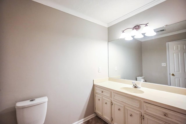4552 Bettys Branch Way, Evans, GA 30809 - half bathroom with crown molding, toilet, visible vents, and vanity