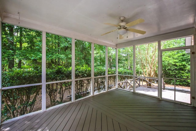 4552 Bettys Branch Way, Evans, GA 30809 - unfurnished sunroom with a ceiling fan