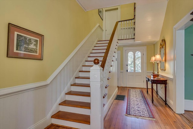 entrance foyer featuring light wood-type flooring