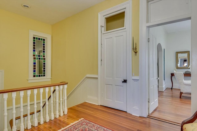 hall featuring light wood-type flooring