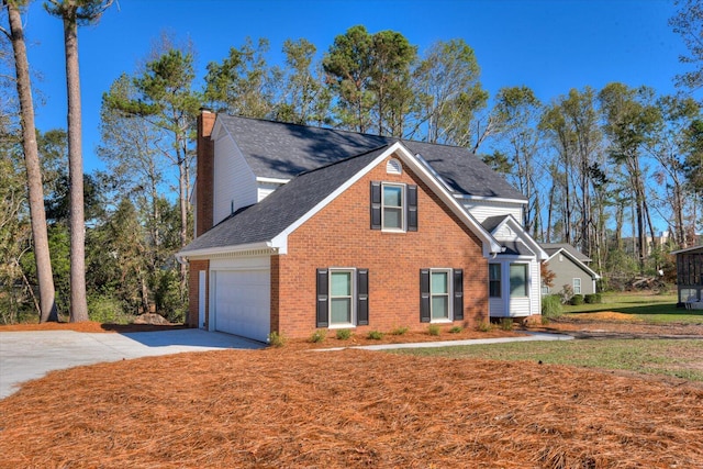 front facade with a garage