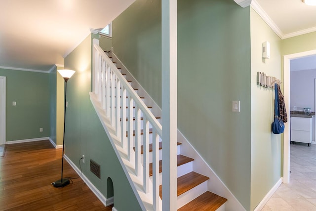 stairs with ornamental molding