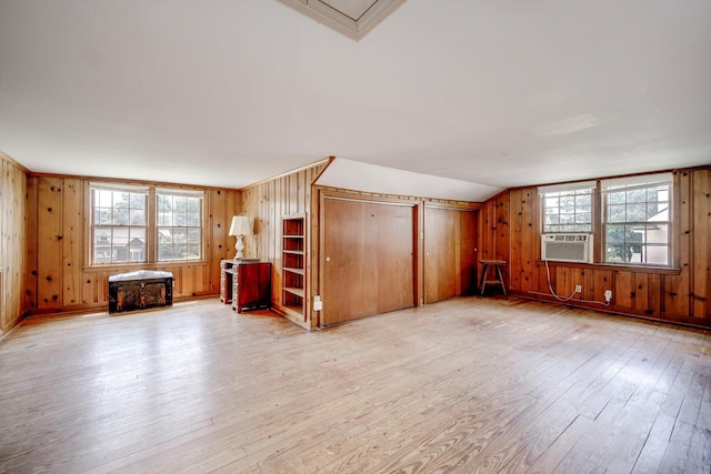 1203 Highland Ave, Augusta, GA 30904 - bonus room with light wood-style flooring, plenty of natural light, wooden walls, cooling unit, and vaulted ceiling