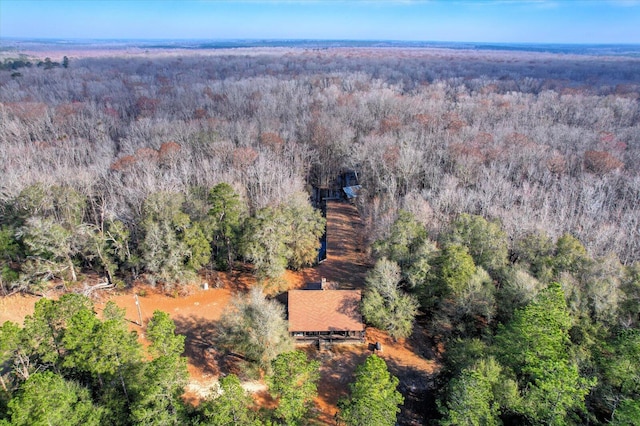 aerial view with a wooded view