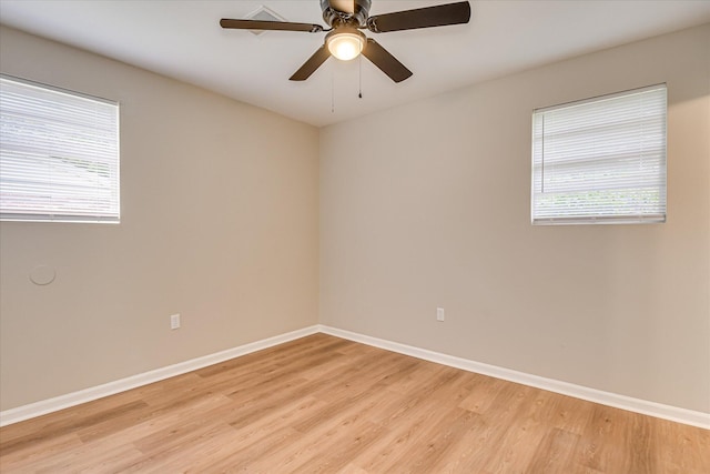 2505 Blackstone St, Augusta, GA 30906 - spare room featuring baseboards, a ceiling fan, and light wood finished floors