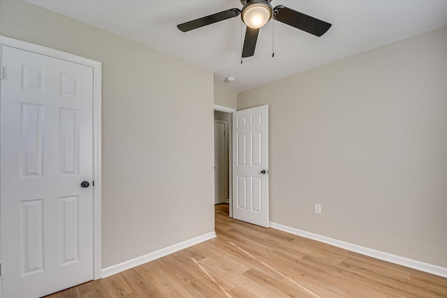 2505 Blackstone St, Augusta, GA 30906 - unfurnished bedroom with baseboards, a ceiling fan, and light wood finished floors