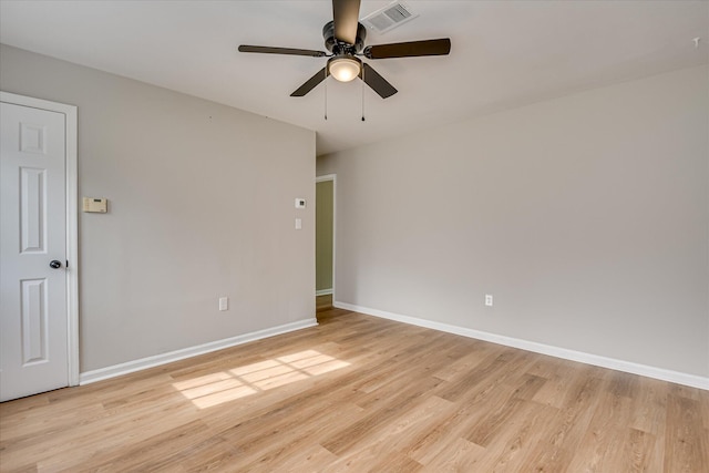 2505 Blackstone St, Augusta, GA 30906 - empty room featuring baseboards, ceiling fan, light wood finished floors, and visible vents