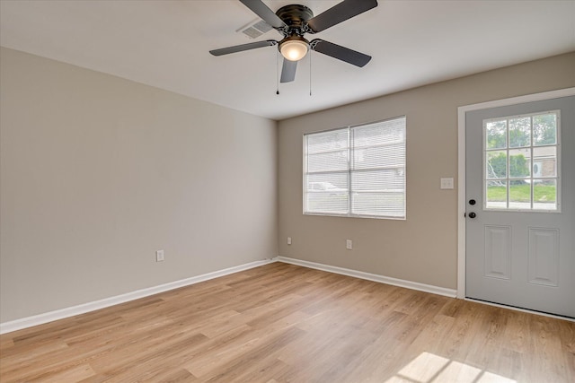 2505 Blackstone St, Augusta, GA 30906 - interior space featuring baseboards, a ceiling fan, and light wood finished floors