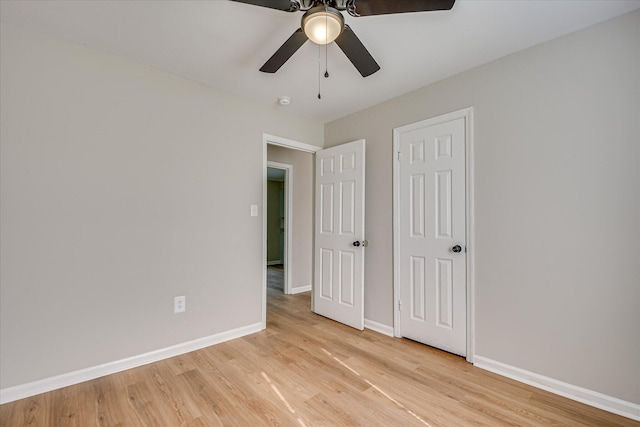 2505 Blackstone St, Augusta, GA 30906 - unfurnished bedroom featuring baseboards, a ceiling fan, and light wood-style floors