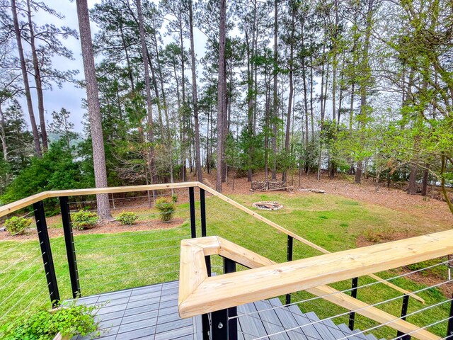 228 Heron Shrs, Mccormick, SC 29835 - wooden terrace featuring a lawn
