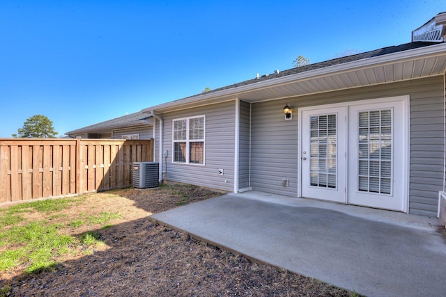 exterior space featuring a patio and central AC