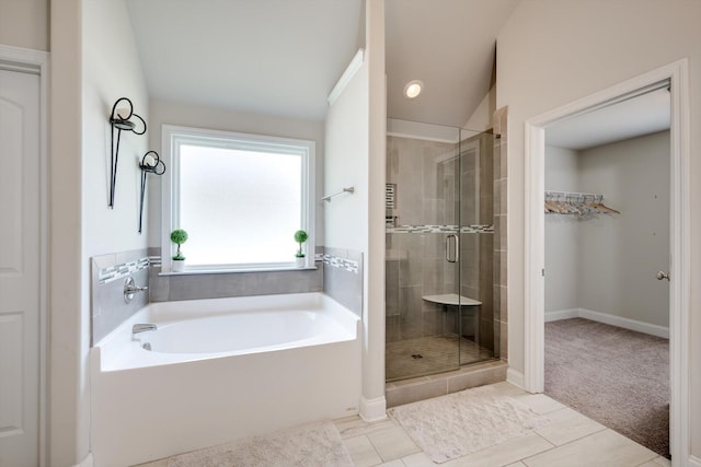 729 Houston Lake Dr, Evans, GA 30809 - bathroom with a bath, a shower stall, and tile patterned floors