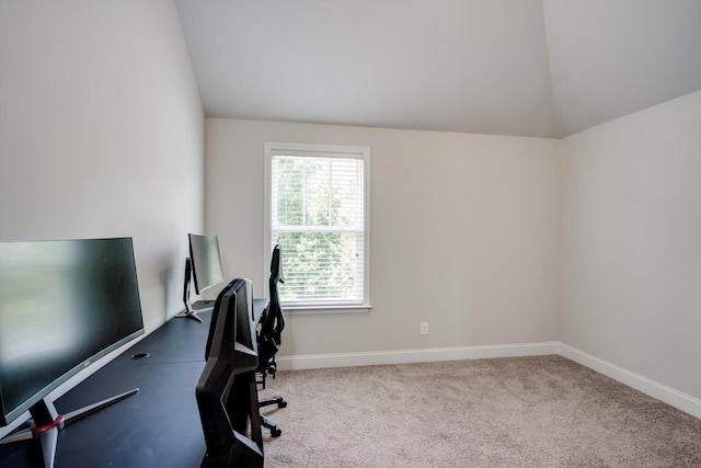 729 Houston Lake Dr, Evans, GA 30809 - office with vaulted ceiling and carpet flooring