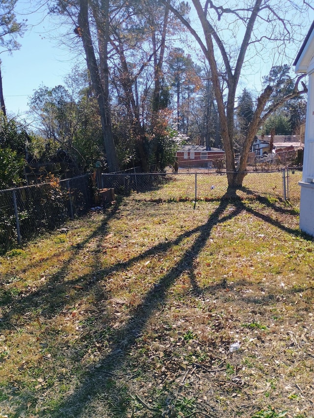 view of yard with fence