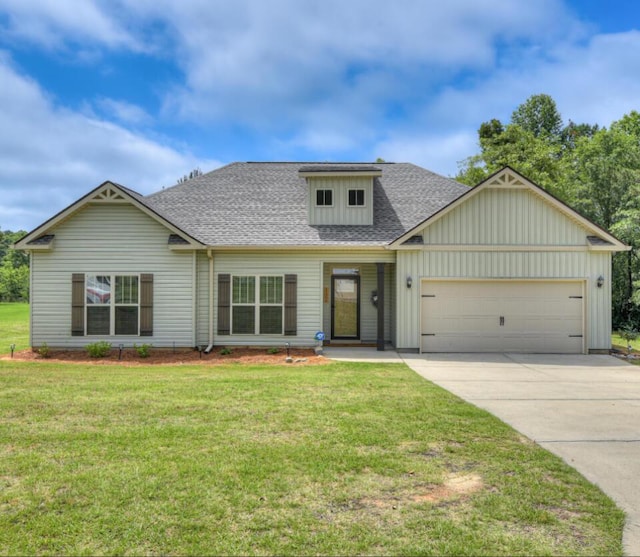 132 Running Creek Dr, North Augusta, SC 29860 - view of front of property with board and batten siding, an attached garage, a shingled roof, and concrete driveway