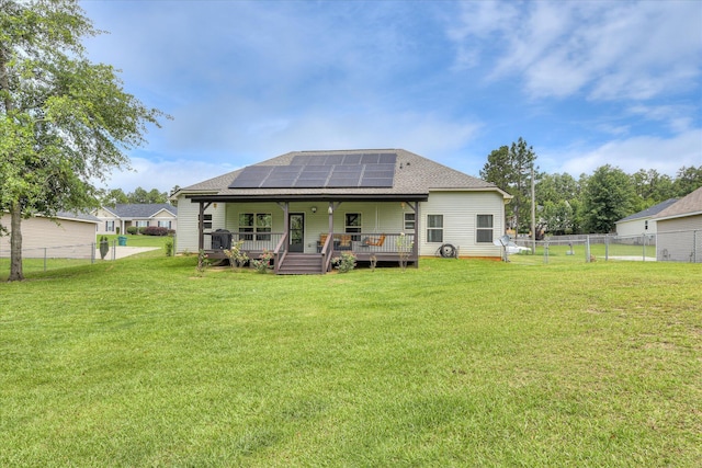 132 Running Creek Dr, North Augusta, SC 29860 - back of house with roof with shingles and roof mounted solar panels
