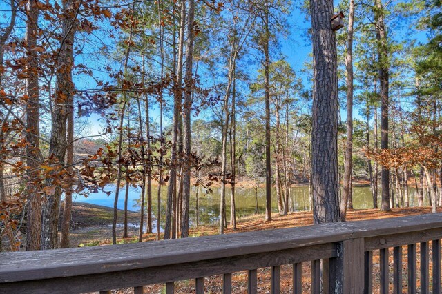 deck with a water view