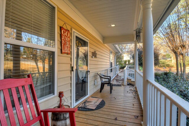 deck with a porch