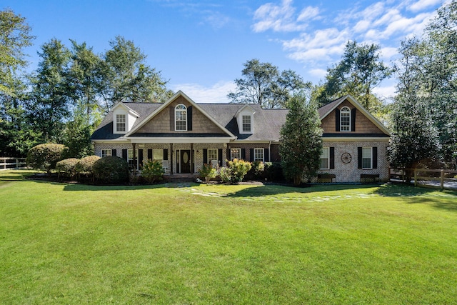 view of front facade featuring a front lawn