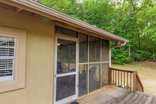 deck featuring a sunroom