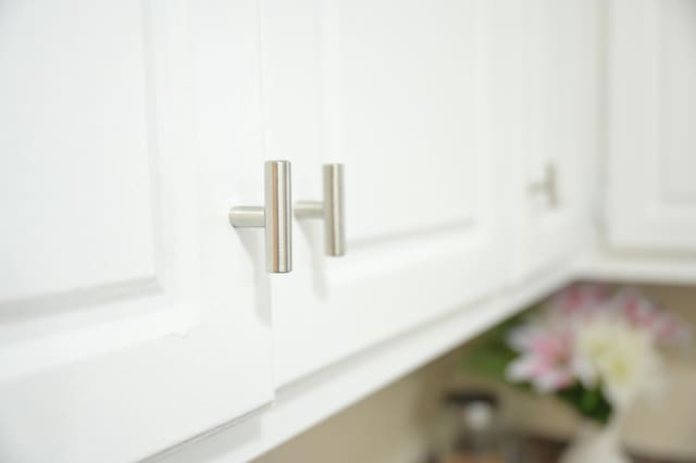 interior details with white cabinets