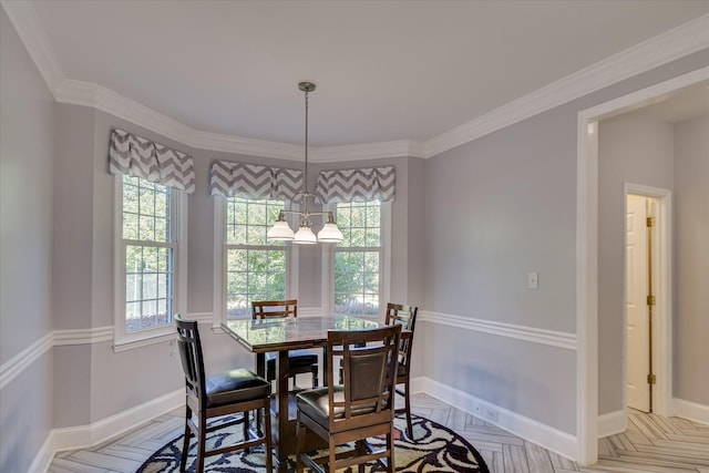 3463 Rhodes Hill Dr, Augusta, GA 30907 - dining room featuring healthy amount of natural light, baseboards, and crown molding