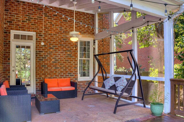 3463 Rhodes Hill Dr, Augusta, GA 30907 - view of patio / terrace featuring outdoor lounge area and a ceiling fan