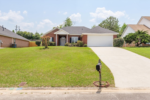 4308 Felmellow Dr, Grovetown, GA 30813 - view of front of home with concrete driveway, brick siding, a garage, and central AC unit