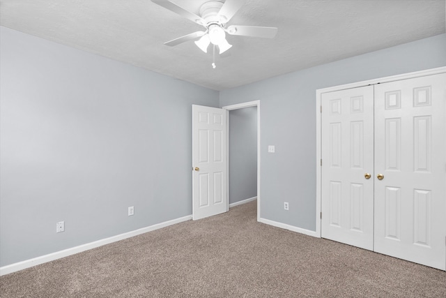 4308 Felmellow Dr, Grovetown, GA 30813 - unfurnished bedroom featuring carpet floors, baseboards, a closet, and ceiling fan