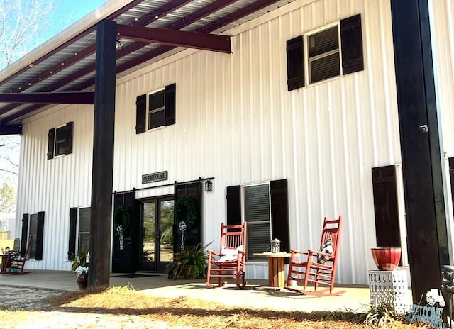 back of house with french doors