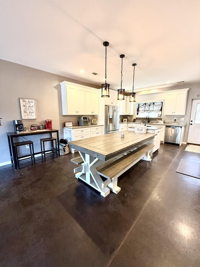 dining room with sink