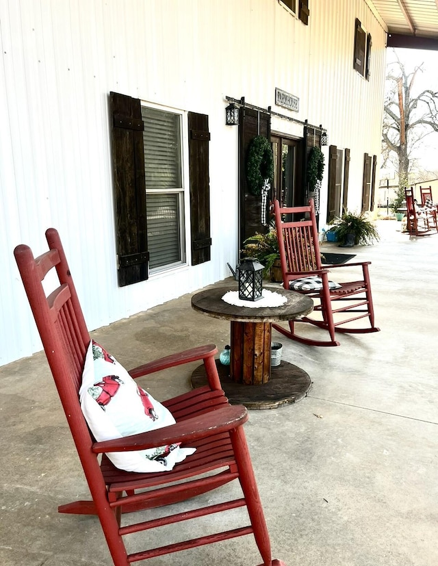 view of patio featuring covered porch